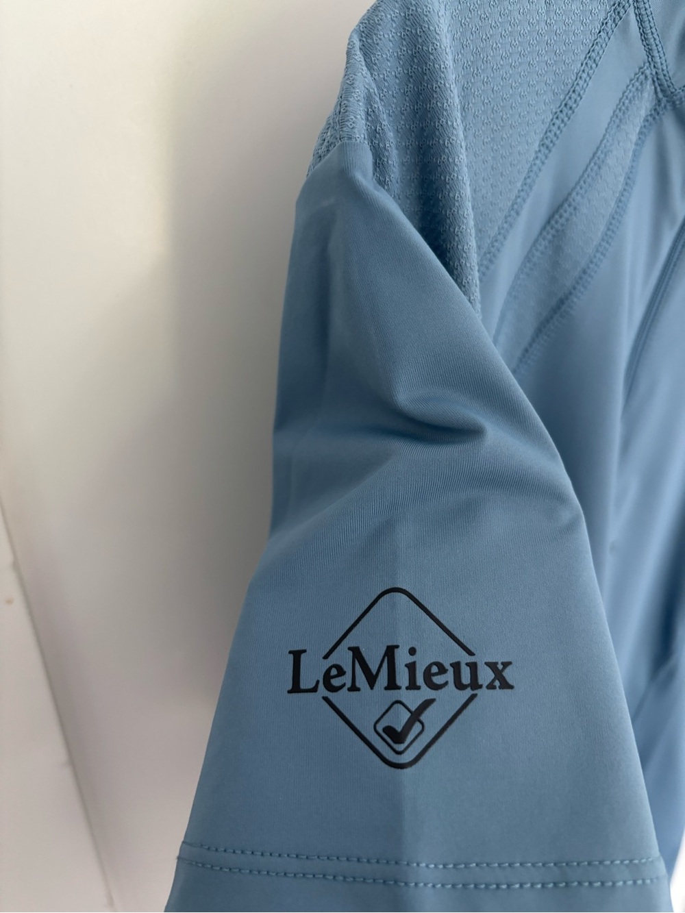 LeMieux Women's Short Sleeve Riding Shirt in Dusty Blue - Picture 3 of 6